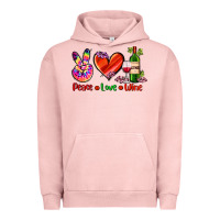Pigment Salmon peace love wine Urban Hoodie - AdoDesignShop