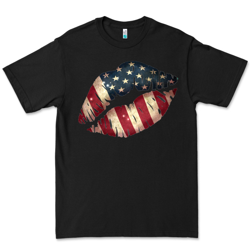 Vintage American Flag Lips Premium Tee by Bettercallsaul | Teevron