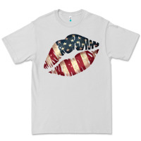 Dove Grey Vintage American Flag Lips Premium Tee - Bettercallsaul