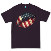 Plum Vintage American Flag Lips Premium Tee - Bettercallsaul