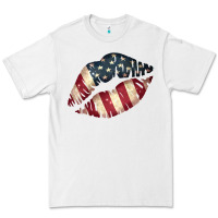 White Vintage American Flag Lips Premium Tee - Bettercallsaul