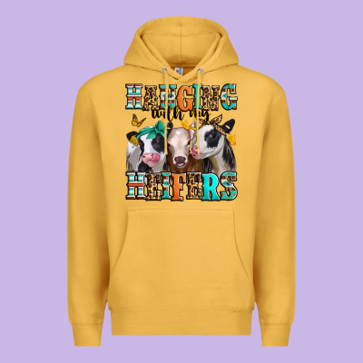 Hanging With My Heifers Premium Hoodie Designed By Jasminsmagicworld