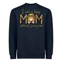 Navy Iam Boy Mom Nothing Scares Me Heavyweight Sweatshirt - CowhideDigitalArt