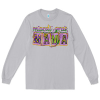 Moon Dust Mardi gras mama with beads mother's day Long Sleeve Tee - HowdyJamesFarm