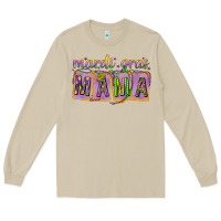 Mardi Gras Mama With Beads Mother's Day Long Sleeve Tee | Teevron