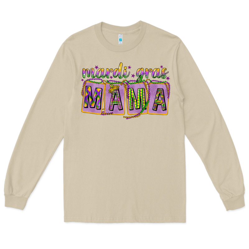 Mardi Gras Mama With Beads Mother's Day Long Sleeve Tee by HowdyJamesFarm | Teevron
