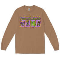 Toasted Coconut Mardi gras mama with beads mother's day Long Sleeve Tee - HowdyJamesFarm