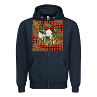 Navy cute baby calf christmas Zipper Hoodie - LillyAllenDesigns
