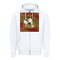 White cute baby calf christmas Zipper Hoodie - LillyAllenDesigns
