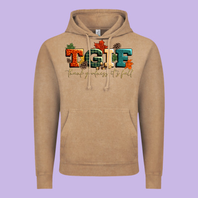 Tgif Thank Goodness Its Fall Vintage Hoodie Designed By Cowgirlartshop