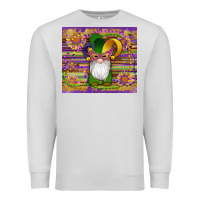 Dove Grey mardi gras gnomes mask serape sunflowers Premium Sweatshirt - Artiststas