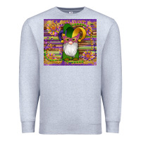 Heather Grey mardi gras gnomes mask serape sunflowers Premium Sweatshirt - Artiststas