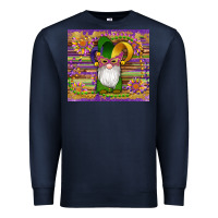 Navy mardi gras gnomes mask serape sunflowers Premium Sweatshirt - Artiststas
