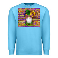 Ocean Blue mardi gras gnomes mask serape sunflowers Premium Sweatshirt - Artiststas