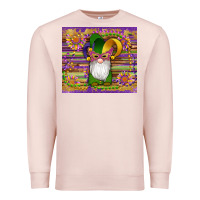 Pale Pink mardi gras gnomes mask serape sunflowers Premium Sweatshirt - Artiststas