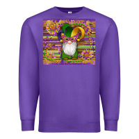 Purple mardi gras gnomes mask serape sunflowers Premium Sweatshirt - Artiststas