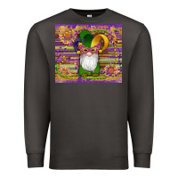 Smoke mardi gras gnomes mask serape sunflowers Premium Sweatshirt - Artiststas