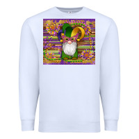 White mardi gras gnomes mask serape sunflowers Premium Sweatshirt - Artiststas