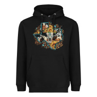 Black bull skull leopard cowhide sunflower texas map Heavyweight Hoodie - Artiststas