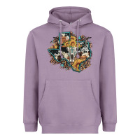 Lavender bull skull leopard cowhide sunflower texas map Heavyweight Hoodie - Artiststas