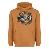 Meerkat bull skull leopard cowhide sunflower texas map Heavyweight Hoodie - Artiststas