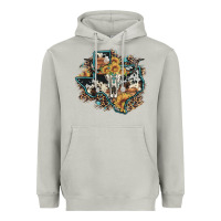 Moon Dust bull skull leopard cowhide sunflower texas map Heavyweight Hoodie - Artiststas