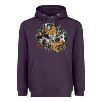 Plum bull skull leopard cowhide sunflower texas map Heavyweight Hoodie - Artiststas