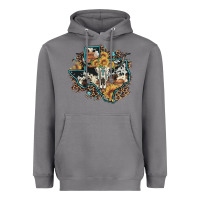 Storm bull skull leopard cowhide sunflower texas map Heavyweight Hoodie - Artiststas