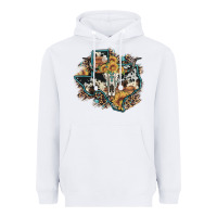 White bull skull leopard cowhide sunflower texas map Heavyweight Hoodie - Artiststas