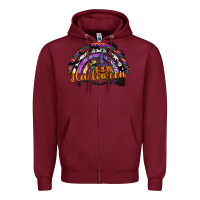 Burgundy Halloween Zipper Hoodie - SublimationCraftShop