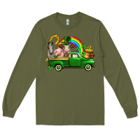Army Green St. Patrick's Day farm animals Long Sleeve Tee - CowGirlArtShop