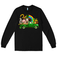 Black St. Patrick's Day farm animals Long Sleeve Tee - CowGirlArtShop
