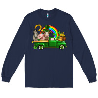 Navy St. Patrick's Day farm animals Long Sleeve Tee - CowGirlArtShop