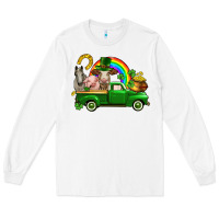 White St. Patrick's Day farm animals Long Sleeve Tee - CowGirlArtShop