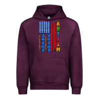 Mauve Wine autism american flag Urban Hoodie - AdoDesignShop