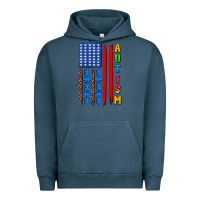 Pigment Midnight Navy autism american flag Urban Hoodie - AdoDesignShop