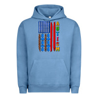 Pigment Pebble Blue autism american flag Urban Hoodie - AdoDesignShop