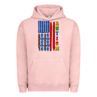 Pigment Salmon autism american flag Urban Hoodie - AdoDesignShop