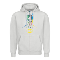 Dove Grey B.At.Man 80 Years Many Faces Zipper Hoodie - minhPixels