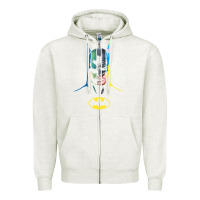 Oatmeal Heather B.At.Man 80 Years Many Faces Zipper Hoodie - minhPixels