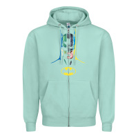Seafoam B.At.Man 80 Years Many Faces Zipper Hoodie - minhPixels