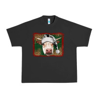 Pigment Black Merry Christmas Hereford Cow With Background Urban Heavy Tee - RanaPortraitStore