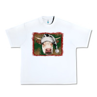 White Merry Christmas Hereford Cow With Background Urban Heavy Tee - RanaPortraitStore