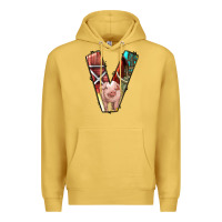 Antique Gold farm life alphabet lowercase letters v Premium Hoodie - BundleAndBundleShop
