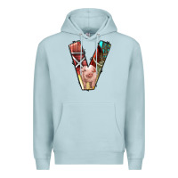 Blue Mist farm life alphabet lowercase letters v Premium Hoodie - BundleAndBundleShop