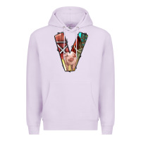 Lilac farm life alphabet lowercase letters v Premium Hoodie - BundleAndBundleShop