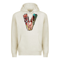 Oatmeal Heather farm life alphabet lowercase letters v Premium Hoodie - BundleAndBundleShop