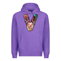 Purple farm life alphabet lowercase letters v Premium Hoodie - BundleAndBundleShop