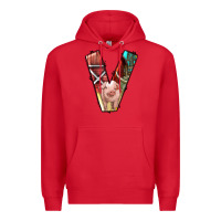 Red farm life alphabet lowercase letters v Premium Hoodie - BundleAndBundleShop