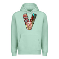 Seafoam farm life alphabet lowercase letters v Premium Hoodie - BundleAndBundleShop